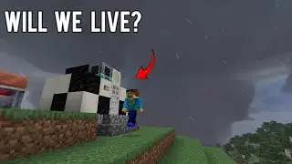 Minecraft Can We Build A Tornado Proof Base in 20 Minutes?