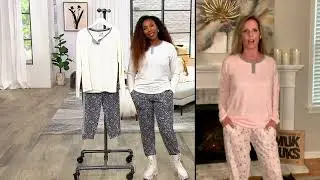 MUK LUKS French Terry Perfect Match Henley and Jogger Set on QVC