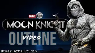 Timelapse Outlining a Stunning Moon Knight 🌕🥷 Portrait | Kumar Arts Studio |