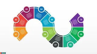 Create Flat Colorful Infographic Steps in Microsoft PowerPoint -Free Download