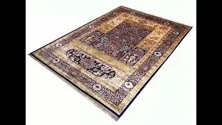 Qum Garden Panel Power Loom and Handmade Persian Rug