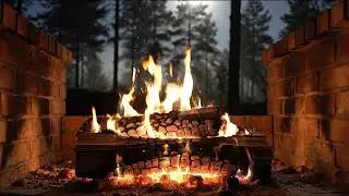 Cinematic Fireplace in the Dark Forest 🔥🌲 | Ultra Realistic Night Fire Loop