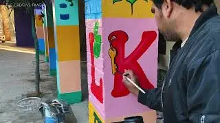How To Make a K For Key #tutorial | School Wall Painting | TCP | Pawan Paagal #wallpainting #art