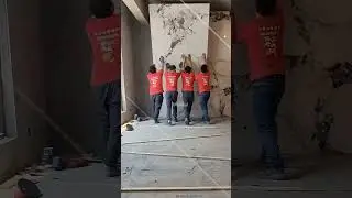 Installation process of sintered stone paving wall. #sinteredstone #factory#ceramic#gạch sứ#кирпич
