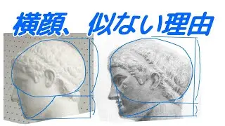 【 石膏デッサン 】高校生のデッサンをマジ講評『横顔を似せるコツ』