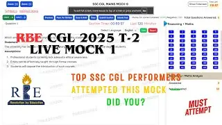 RBE CGL 2025 T-2 Live Mock 1 Attempt by harsh