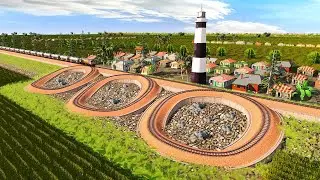 Extreme Triple Rotating Skewed Train Tracks🚦Tilt Rotating Train Tracks⚠️Trainz Simulator 2022