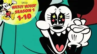 Mickey Mouse Cartoon: Season 1 Episodes 1-10 | Full Shorts Compilation |  @disneychannelanimation