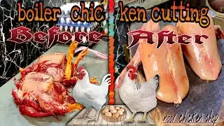 Boiler chicken cutting  #viral #food #chicken #viralvideos #youtube #lollipop #boneless  #chicken ￼