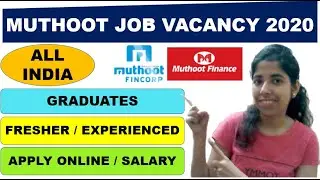 Muthoot job vacancy 2020 | Customer Support Jobs | Sales Executive | Fresher Jobs |Muthoot Finance