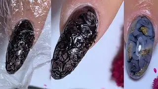 Plastic Wrap Crinkle Nail #shorts #nail