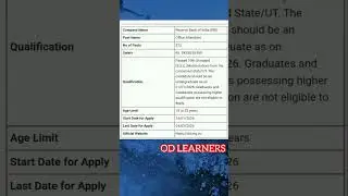 RBI Office Attendant Recruitment 2026 #odisha job #exam Advertisement 2026 #ossc#information #bank