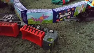 Train reversed and hits truck and derails 