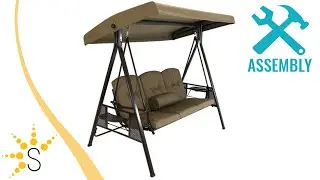 Sunnydaze 3-Person Adjustable Tilt Canopy Patio Swing with Attached Side Table - LR-819