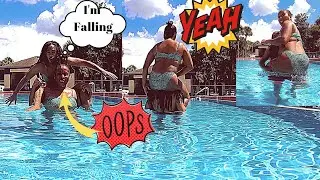 Shoulder Ride in the pool|Pool day Family Exercise