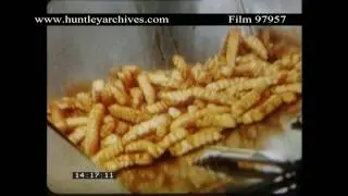 Chicken Delight fast food in the U.S. around 1969.  Archive film 97957