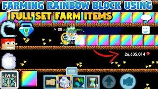 Farming Rainbow Block With Full Set Farming(Super Profit🤑)|Growtopia