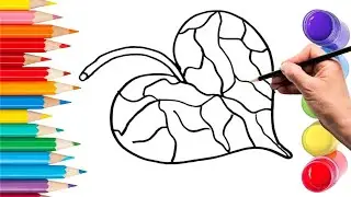 How to Draw Cute Betel Leaf Drawing, Painting and Coloring for kids & toddlers_ Child Art 🎨🌈