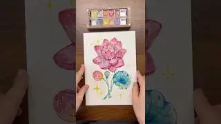 #unboxing new palette and Paint #lotus with me #floraart #watercolorpainting #floralseries #painting