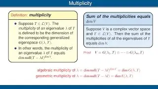 Decomposition Via Generalized Eigenvectors