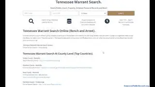 Tennessee Warrant Search (Active Arrest, Bench, Felony Online Lookup).