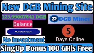 Digabyte Mining Site || SingUp Bonus 100 GH/s Free || Without Investment🤑🤑