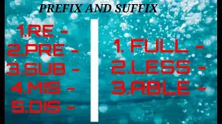 PREFIX AND SUFFIX DEFINITION AND ITS SOME EXAMPLES