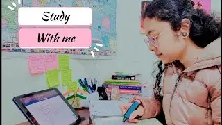 Study with me:6 hours with break/Pomodoro 60-10/ Background fire crackling sound/🔴Day  43🔴