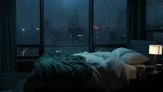 Heavy Rainstorm at Night | Loud Rain and Thunder on Window for Stress Relief