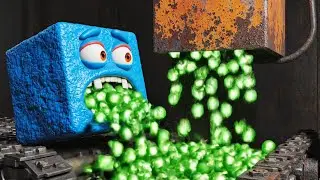 This is the most CURSED satisfying video.The Green Pellet Diet​🟩#satisfying #animation #loop