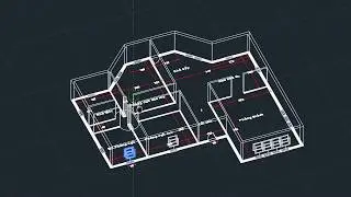 Bài tập Autocad 3D - 19/20 Vẽ ngôi nhà từ bản vẽ 2D