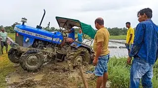 sonalika Di 745iii working with rotavetor village farmar