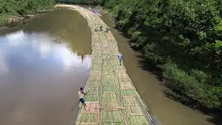 Bangladesh Cheapest Way to Transport Tons of Bamboo to Market
