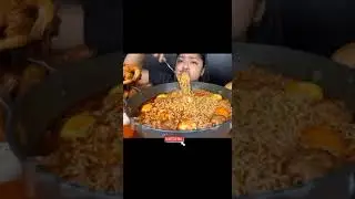 MUKBANG SPICY SOUPY FIRE NOODLES#asmr #shorts #viral