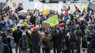 Protests JFK Airport Refugees Detained at JFK Outside Protesters