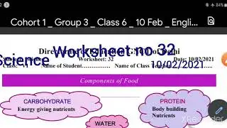Worksheet No. 32 Class 6 Science (English Medium) by Samir Alam