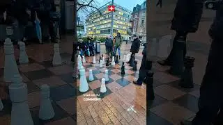 People playing the giant Chess board - Zurich Switzerland 🇨🇭 #shorts #beautiful #travel