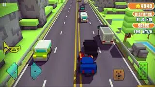 BLOCKY HIGHWAY TRAFFIC RACING ANDROID GAMEPLAY
