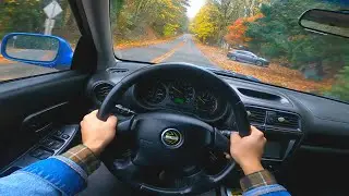 Subaru WRX 2002 года, обменянный JDM — осенняя поездка от первого лица [4K] 🍂