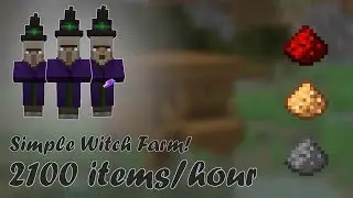 Super Simple Witch Farm for 1.14.4+ (2100 items/hour) | Tutorial