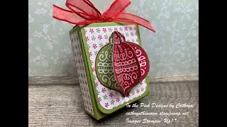 FESTIVE 3D EMBELLISHED GIFT BOX with GINGERBREAD and PEPPERMINT - Stampin' Up! *
