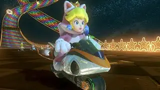Mario Kart 8 (Wii U) - 100% Walkthrough Part 22 Gameplay - Mirror Mode Lightning Cup with Cat Peach