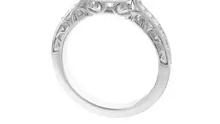 Princess Diamonds Vintage Antique White Gold Sculptural Milgrain Engagement Ring
