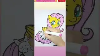 🩷 Fluttershy coloring | my Little Pony #fluttershy #mylittlepony #subscribe #shorts #cartoon
