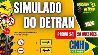 SIMULADO DO DETRAN 2026 - Novo EXAME PARA PROVA  - PROVA 24 #simuladodetran2026  #detran2026 ✅