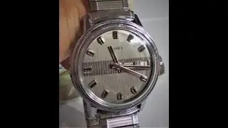 Как установить дату и день недели на механических мужских часах Timex с заводным механизмом Mercury Marlin с календарем и винтажными часами