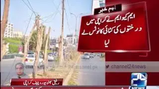 24 Breaking: MQM's protest against cutting of trees in Karachi