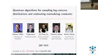 QIP2023 | Quantum Algorithms for Sampling Log-Concave Distributions and Estimating Norm. Constants