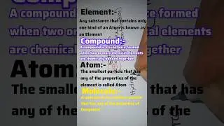 Definition of #element #compound #atom #molecule #chemistry