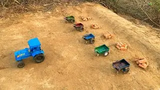 Cartoon video of loading bricks in tractor trolley